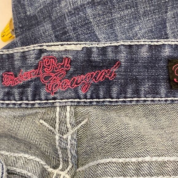 Rock & Roll Cowgirl Women's Blue Low Rise Embellished Bootcut Jeans Size 33 x 32 - Picture 11 of 12